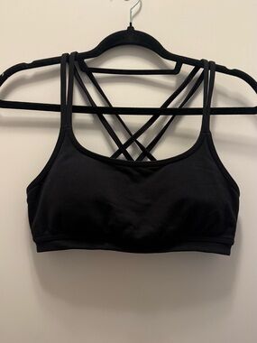 Athleta Black Double-Strap Crisscross Sports Bra